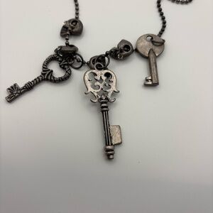 Halloween Skull Key 
necklace! Gothic